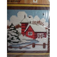 Jiffy Needlepoint, Winter Barn No. 5749CN 