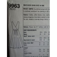 Simplicity Sewing Pattern 9963 